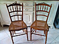 PAIR OF OLD FRENCH CANE CHAIRS